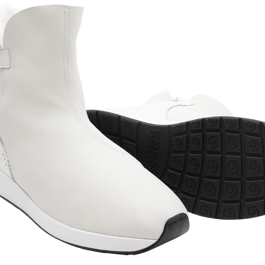 BNSM - Schuh Merino Zip On, Weiß