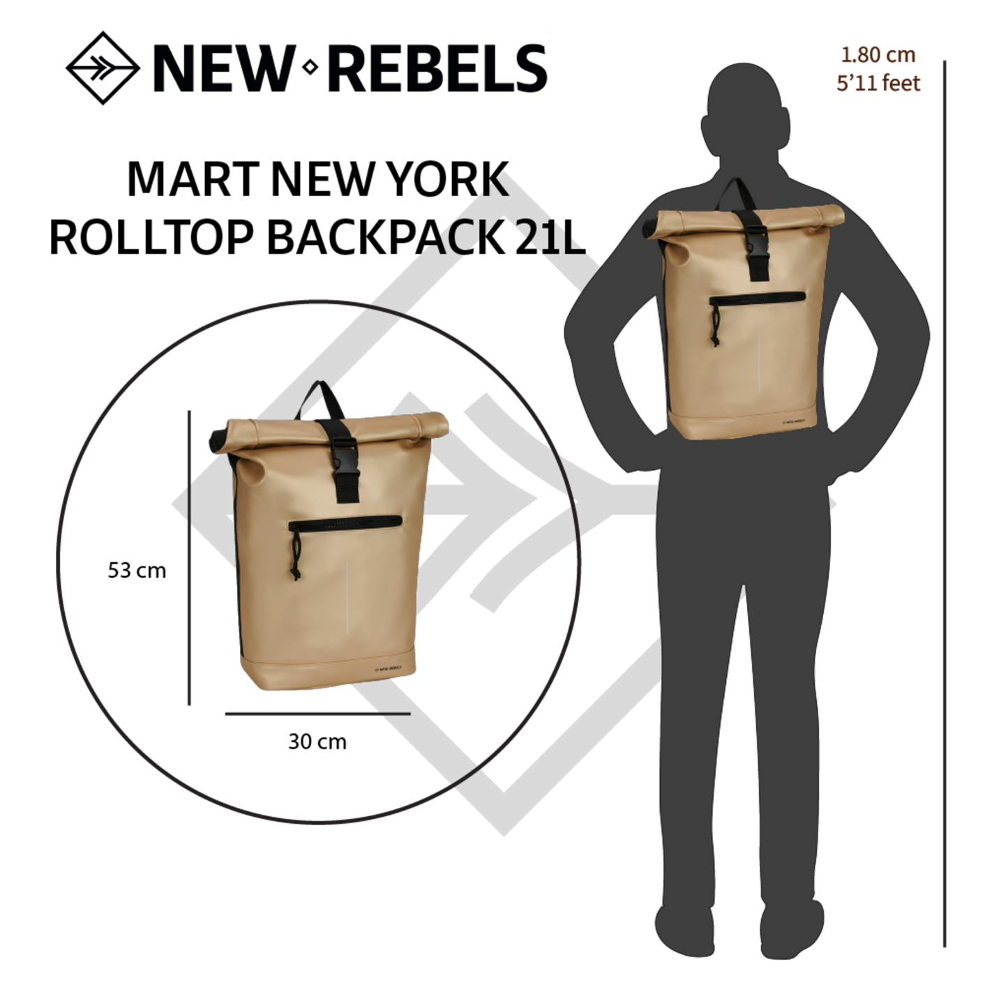 New Rebels - Rucksack Mart New York, Metallic Gold