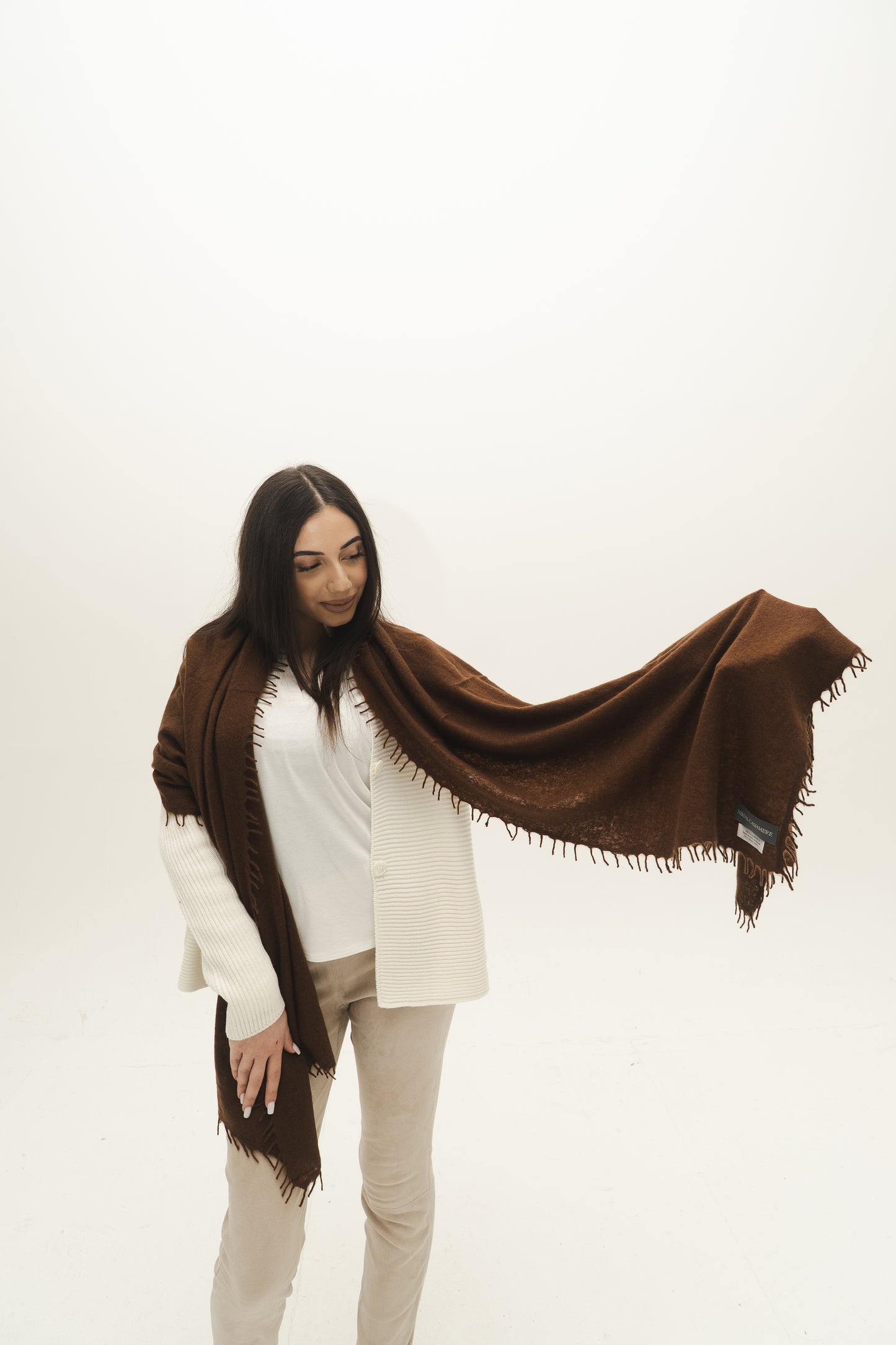 NIHAL CASHMERE - Kaschmirschal, Umber