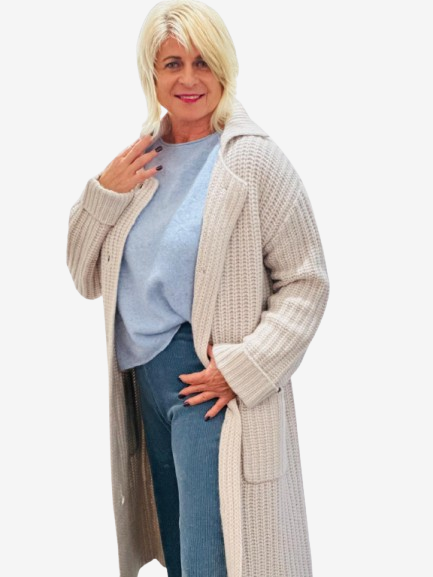 Henry Christ - Strickmantel aus Cashmere, Beige