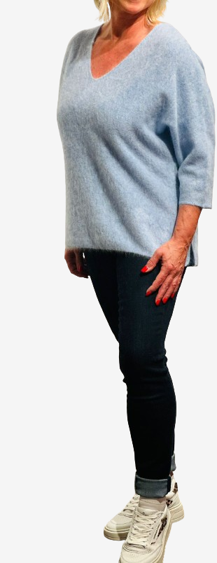 NEW : Henry Christ - Pullover aus Cashmere, Blau