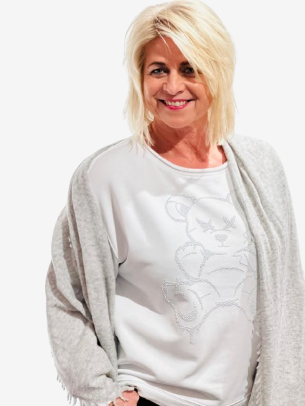 Margittes - Sweatshirt Teddy, Weiß