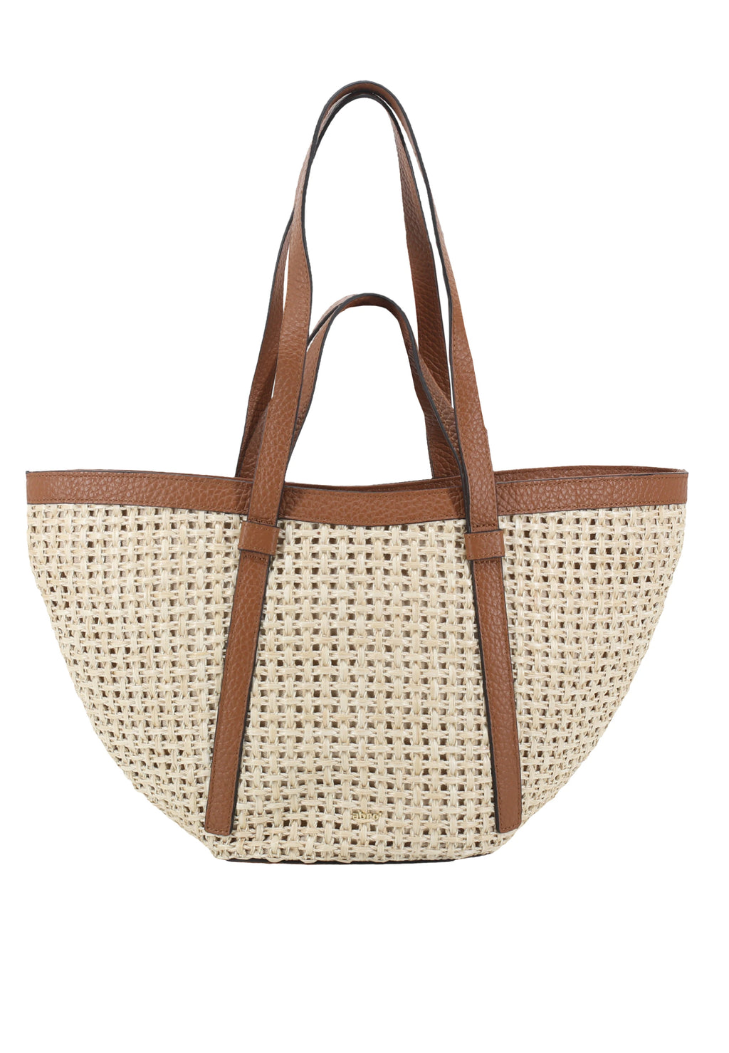 Shopper COSMO medium Raffia/Leder caramel/cognac