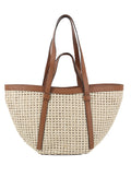 Shopper COSMO medium Raffia/Leder caramel/cognac