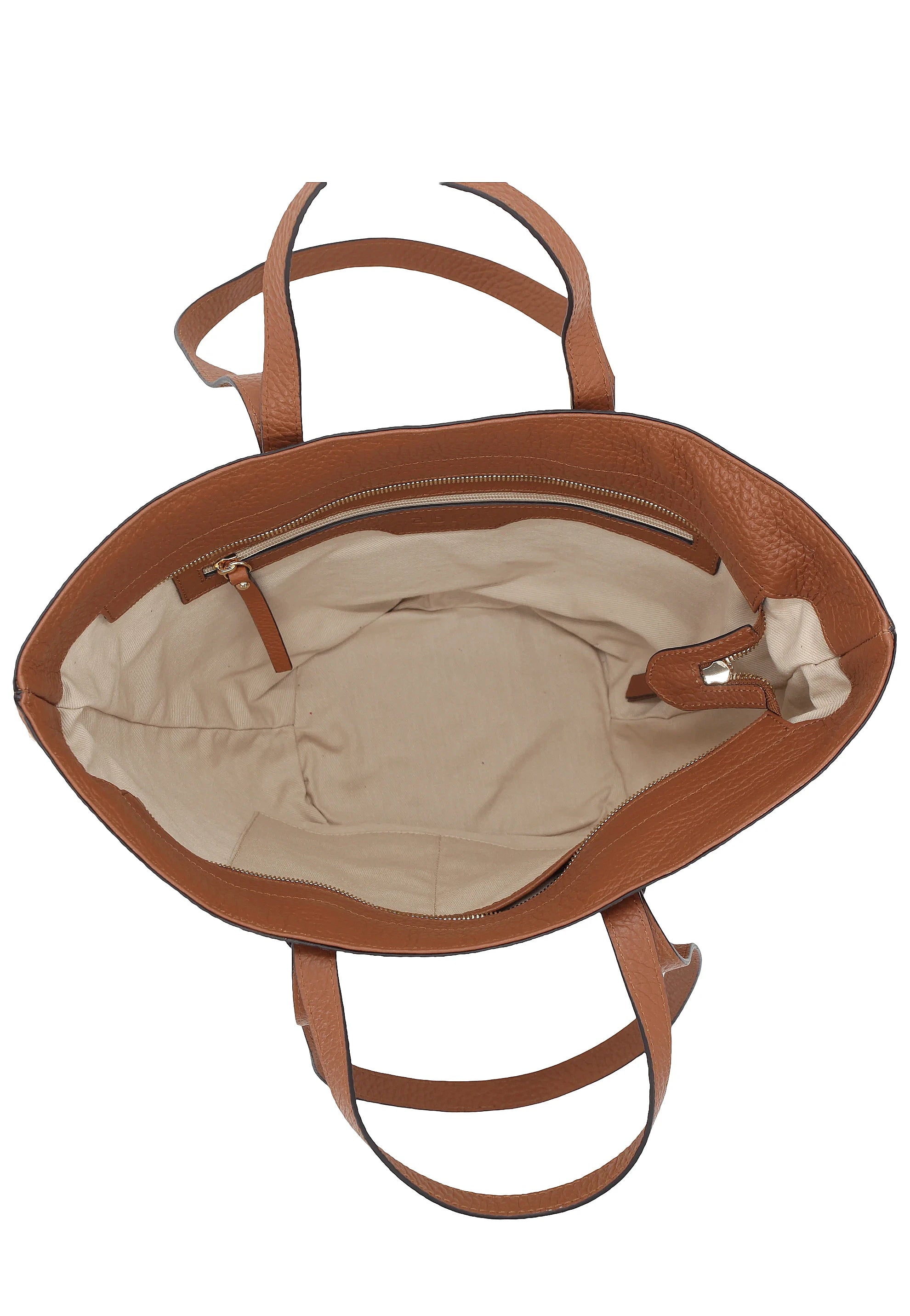 Shopper COSMO medium Raffia/Leder caramel/cognac