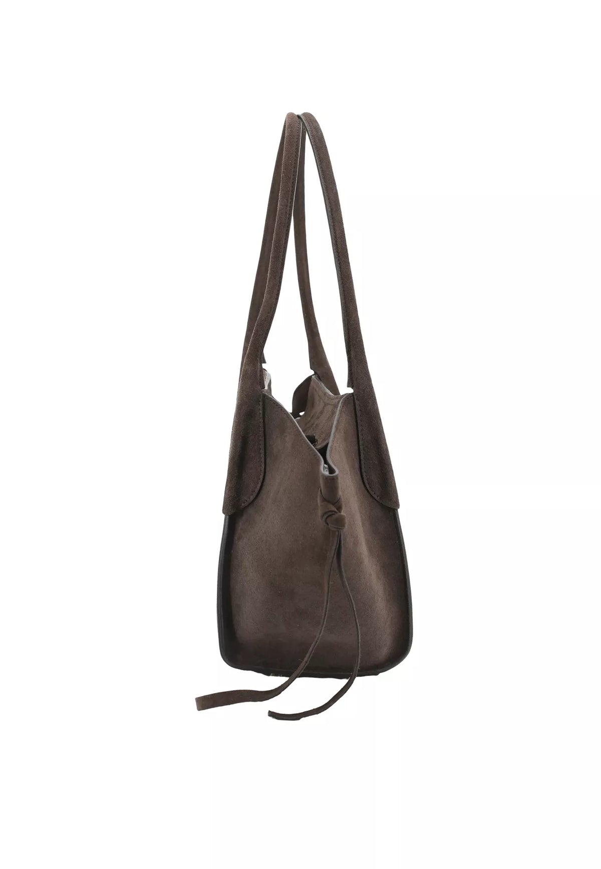 Shopper VIBE SMALL Leder SUEDE dark brown