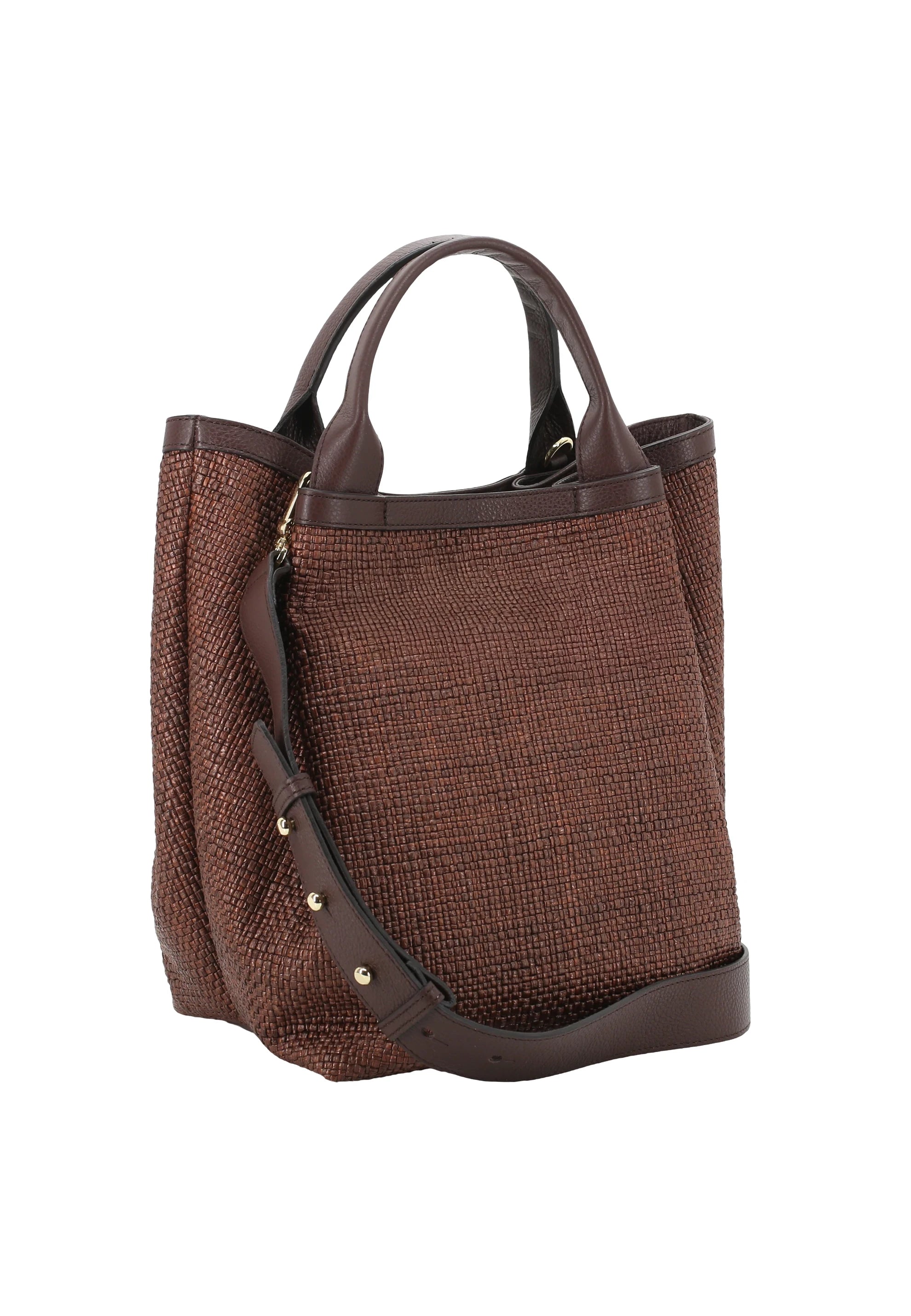 Shopper ESSENTIAL medium Raffia intreccio wood