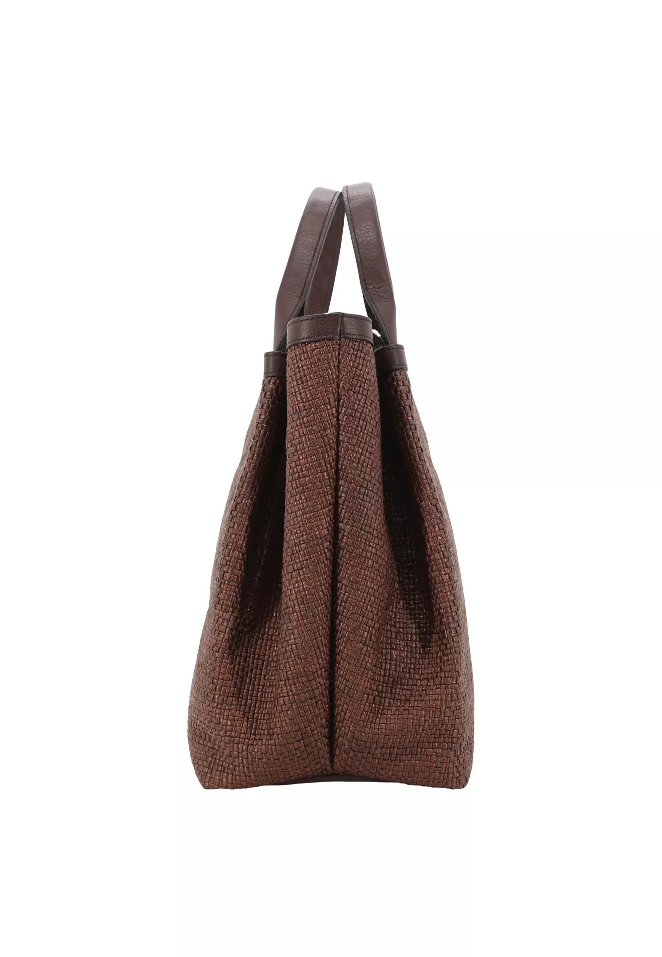 Shopper ESSENTIAL medium Raffia intreccio wood