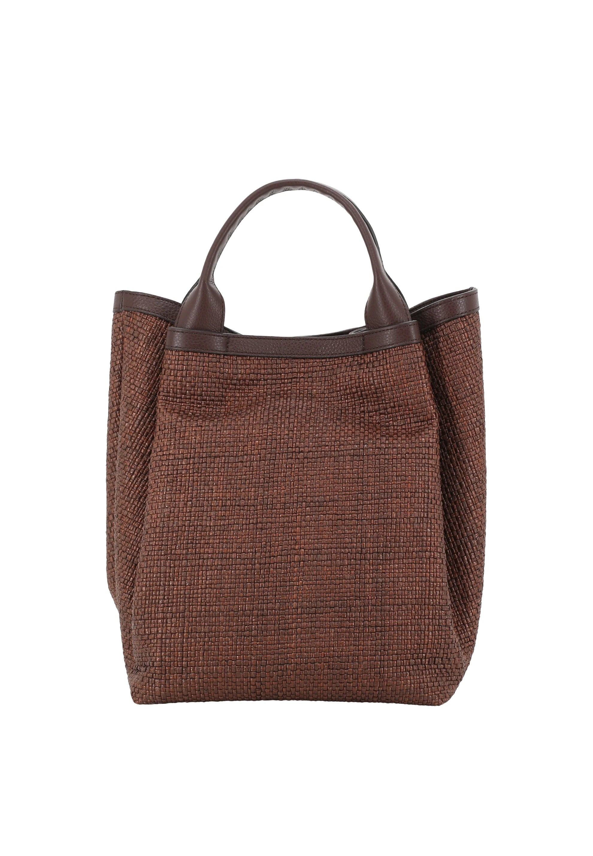 Shopper ESSENTIAL medium Raffia intreccio wood