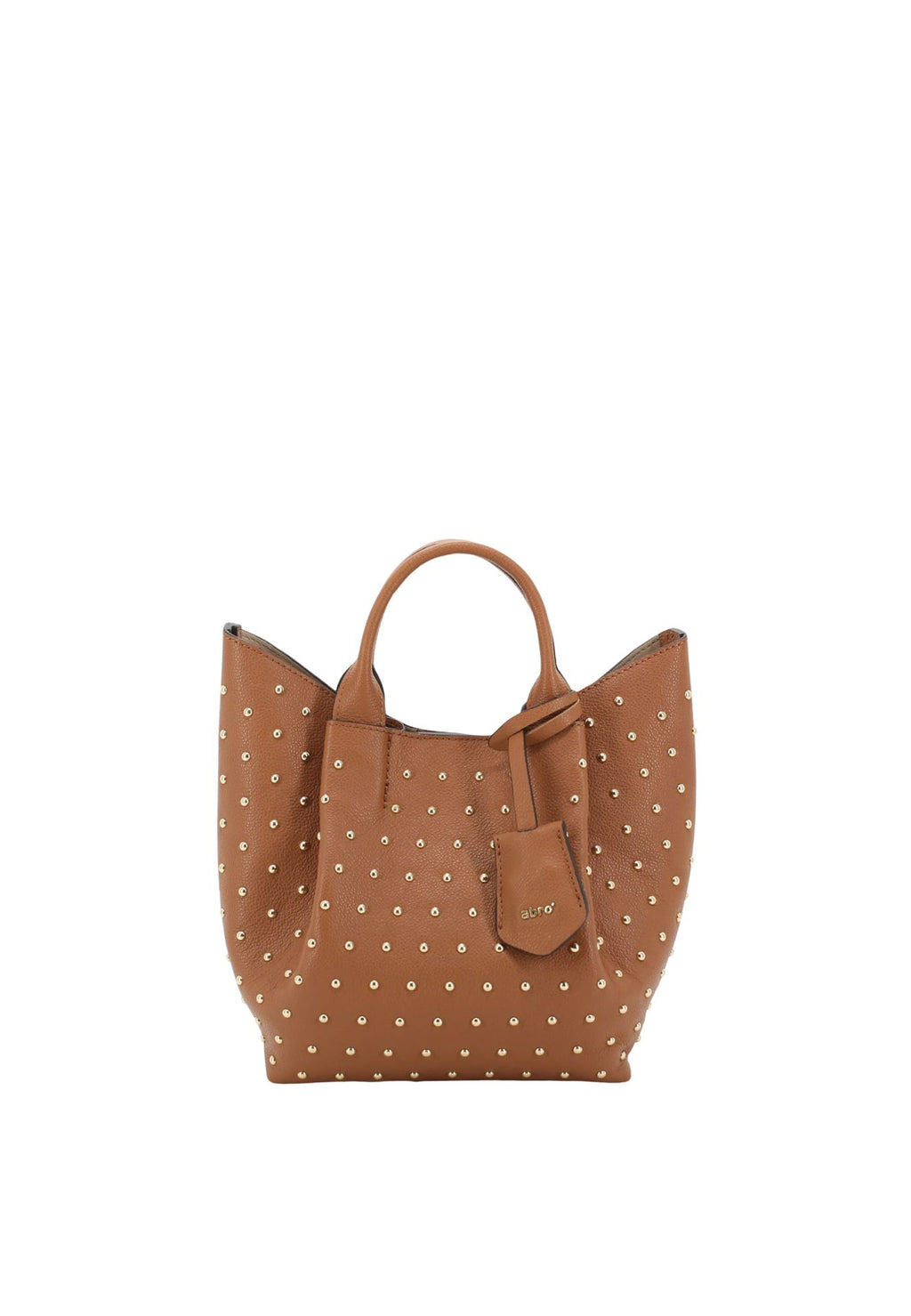 Shopper ESSENTIAL studs small Leder Agave cuoio