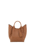 Shopper ESSENTIAL studs small Leder Agave cuoio