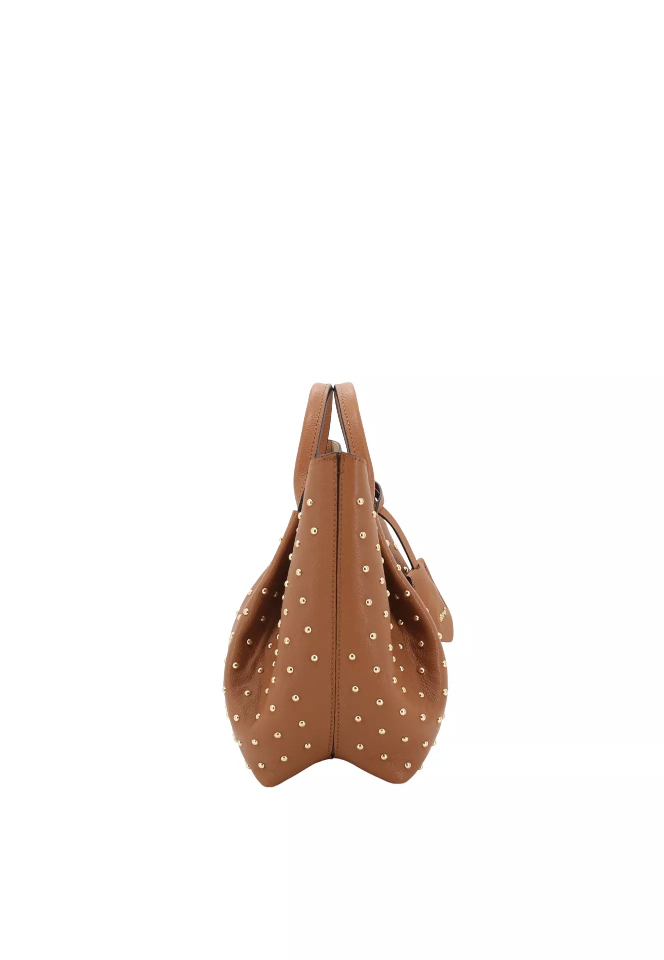 Shopper ESSENTIAL studs small Leder Agave cuoio