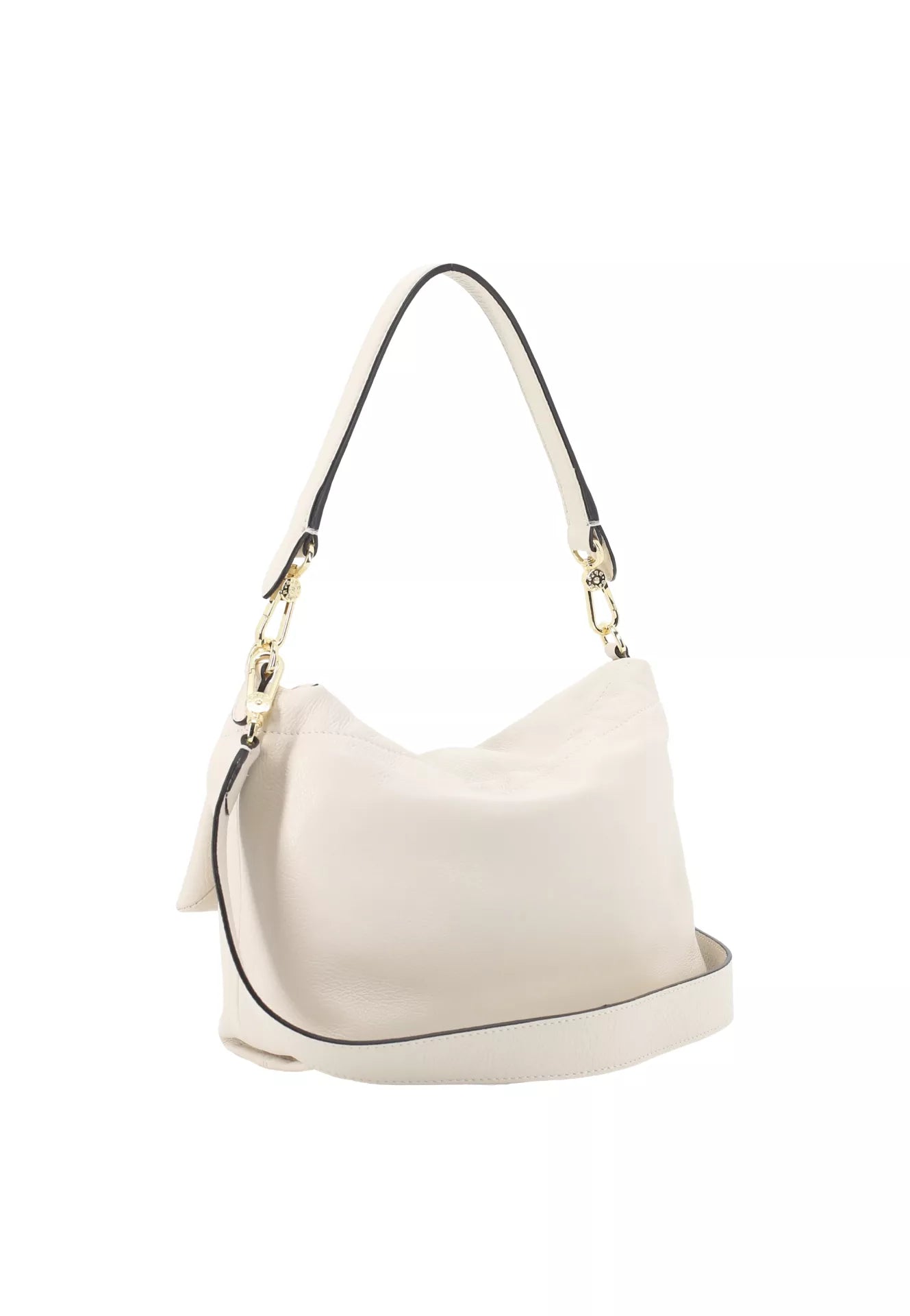 Schultertasche TEMI medium Leder Dalia beige