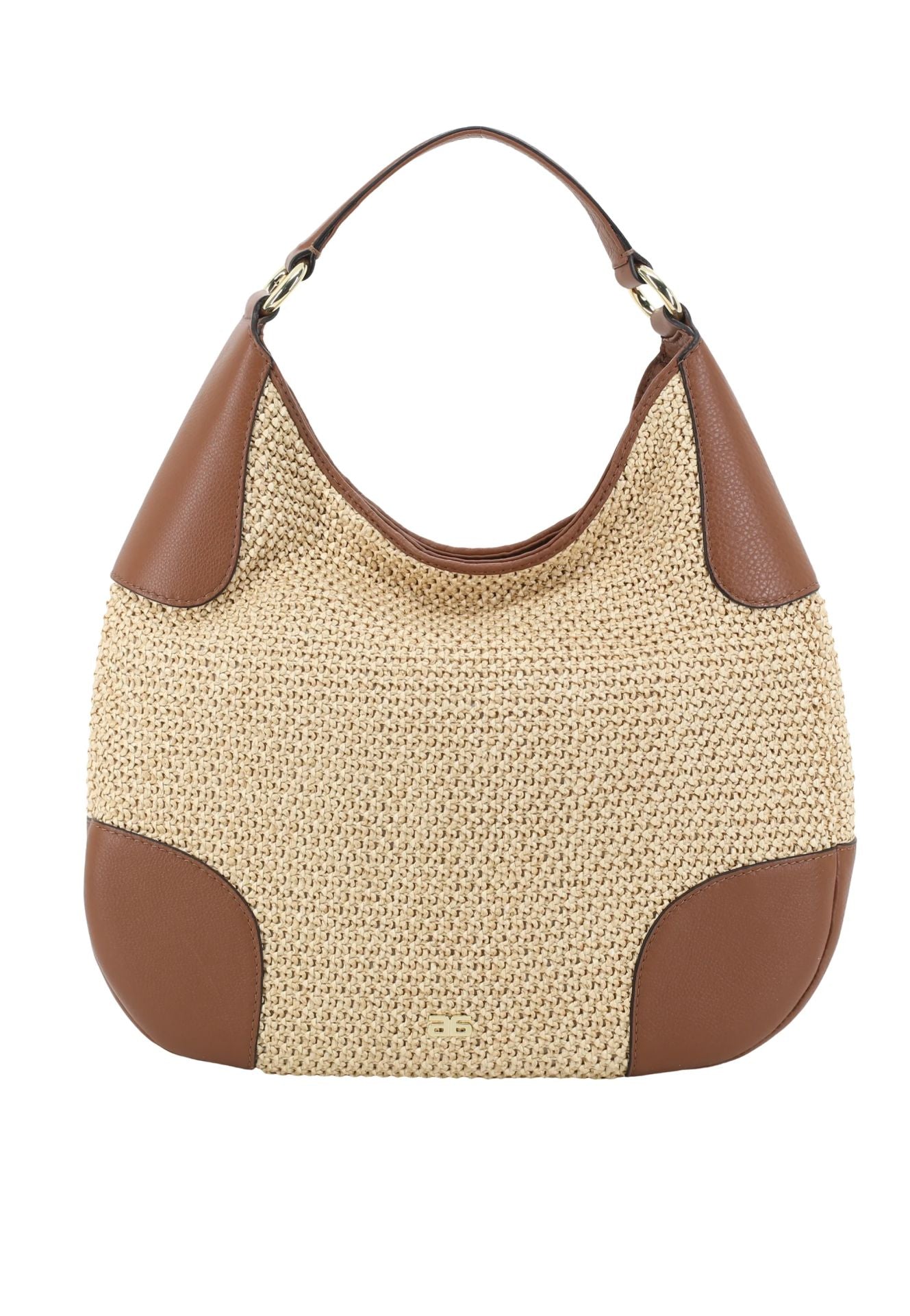 Beutel OPEN AIR Raffia Maglia/Leder natural-nut