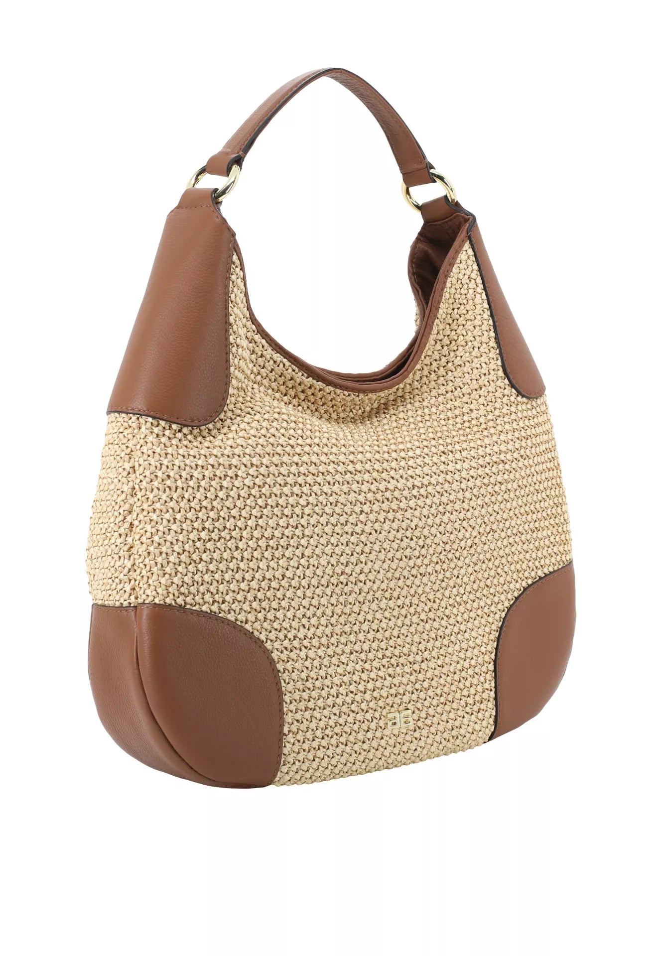 Beutel OPEN AIR Raffia Maglia/Leder natural-nut