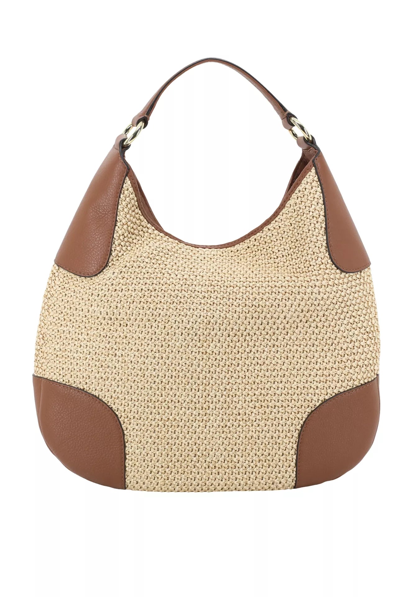 Beutel OPEN AIR Raffia Maglia/Leder natural-nut