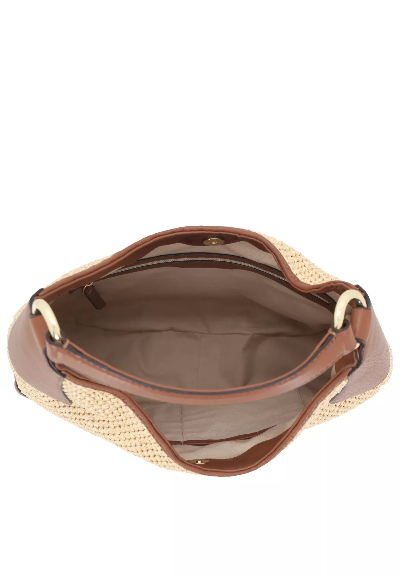 Beutel OPEN AIR Raffia Maglia/Leder natural-nut