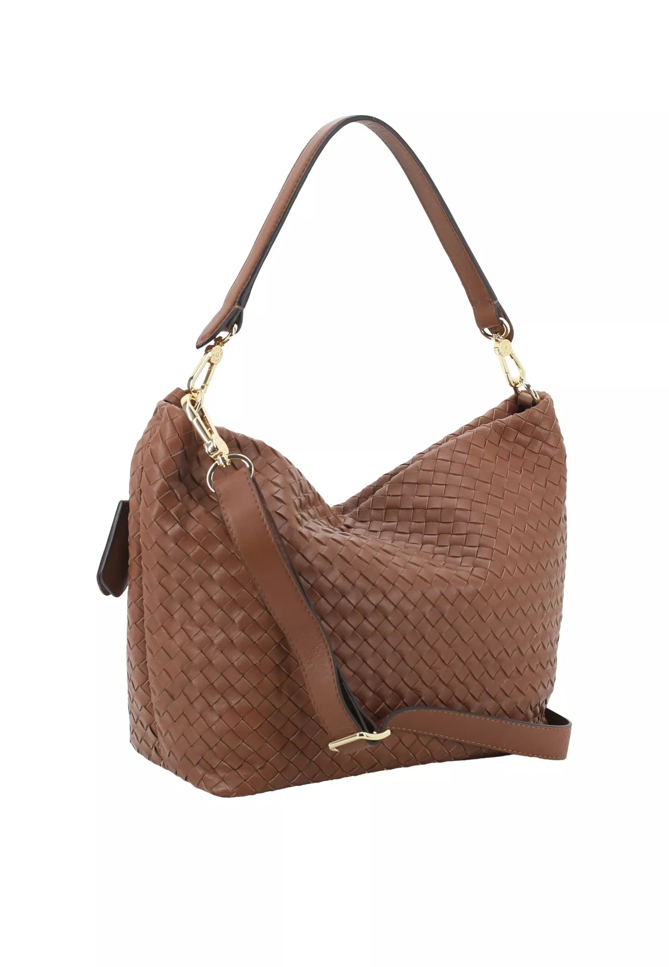 Beutel EBONY Leder Piuma Weaving caramel/cognac