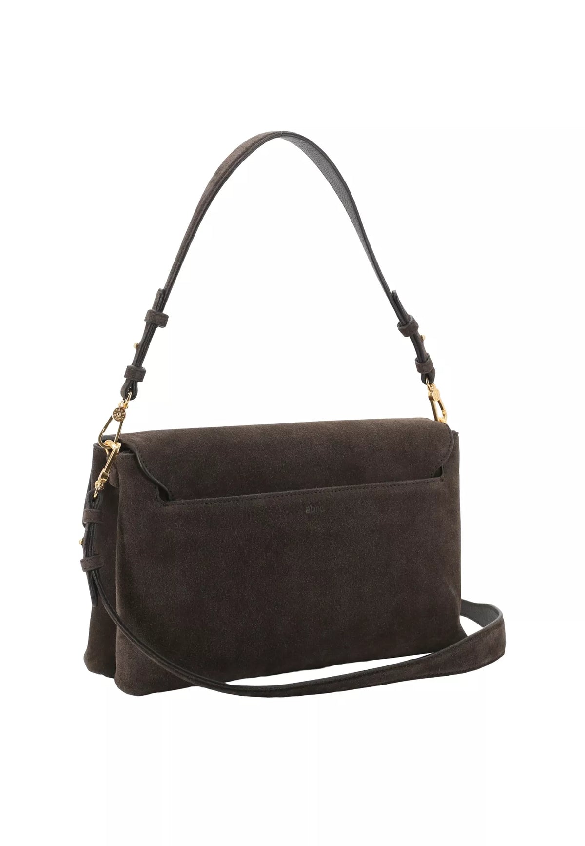 Schultertasche TWIST Leder SUEDE dark brown