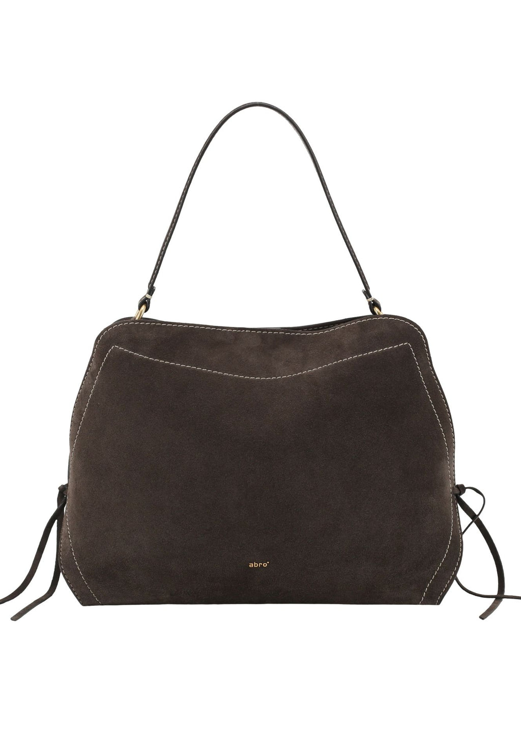 Handtasche NECESSITY BIG Leder SUEDE dark brown