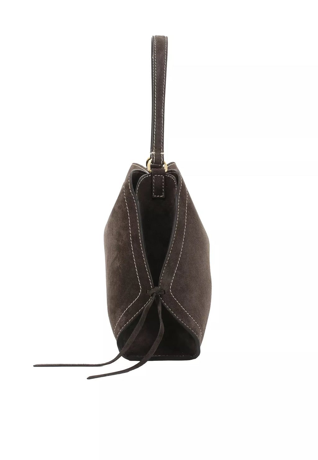 Handtasche NECESSITY BIG Leder SUEDE dark brown