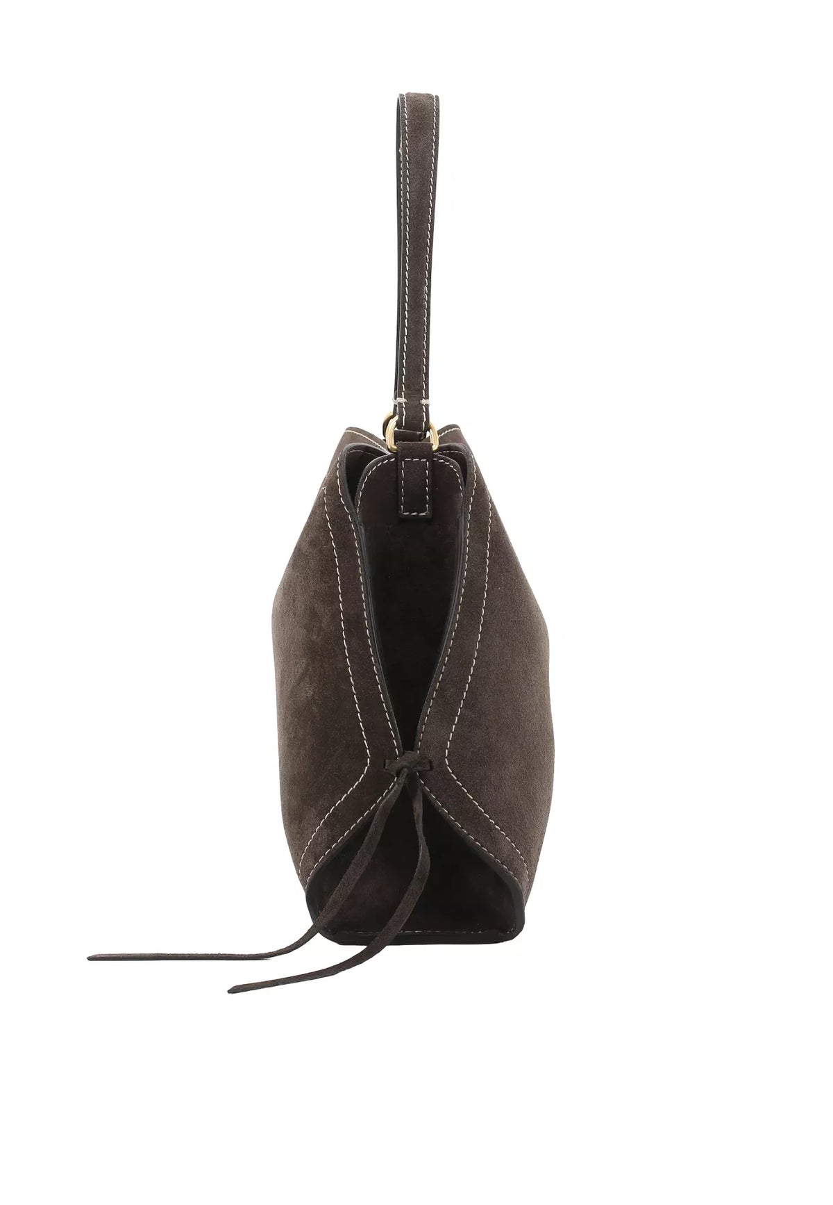 Handtasche NECESSITY BIG Leder SUEDE dark brown