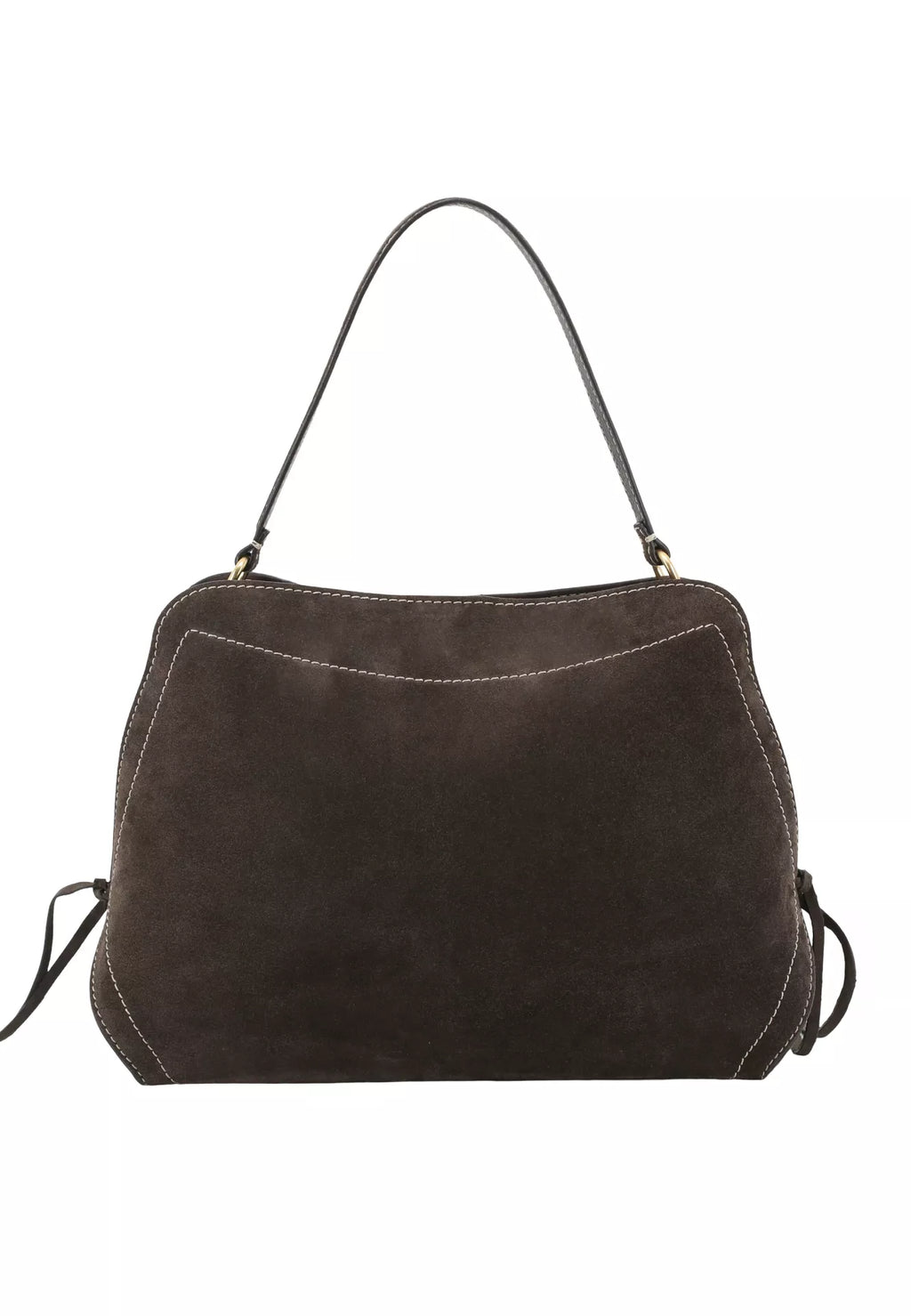 Handtasche NECESSITY BIG Leder SUEDE dark brown
