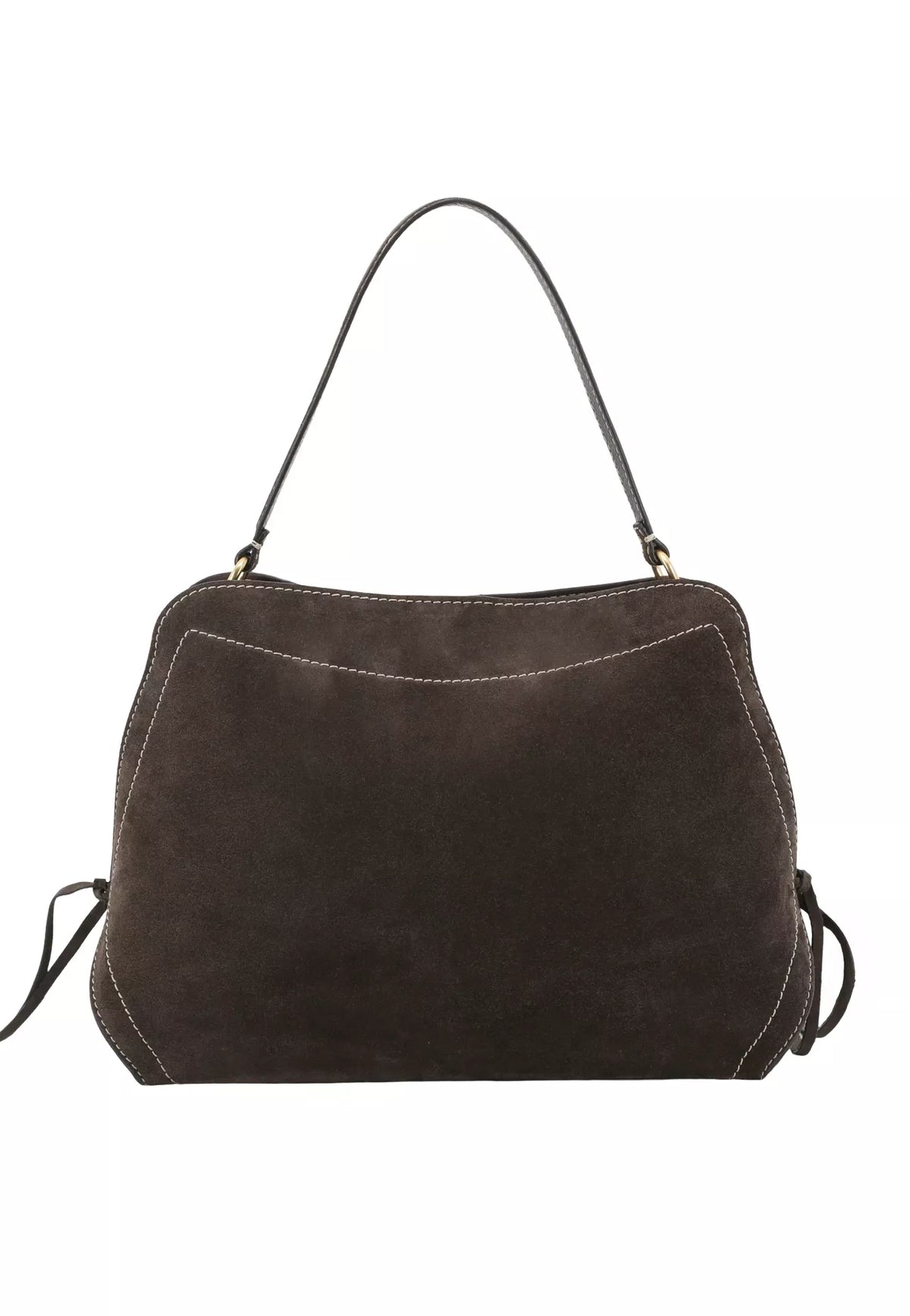 Handtasche NECESSITY BIG Leder SUEDE dark brown