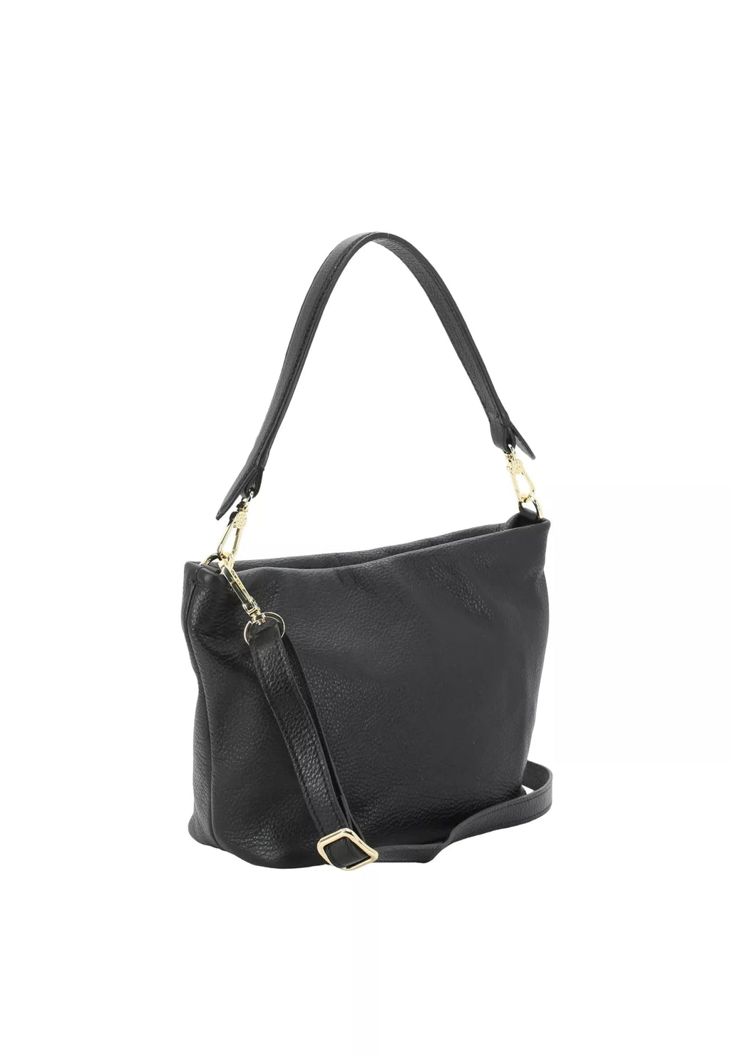 Beutel EBONY SMALL Leder Agave black/gold