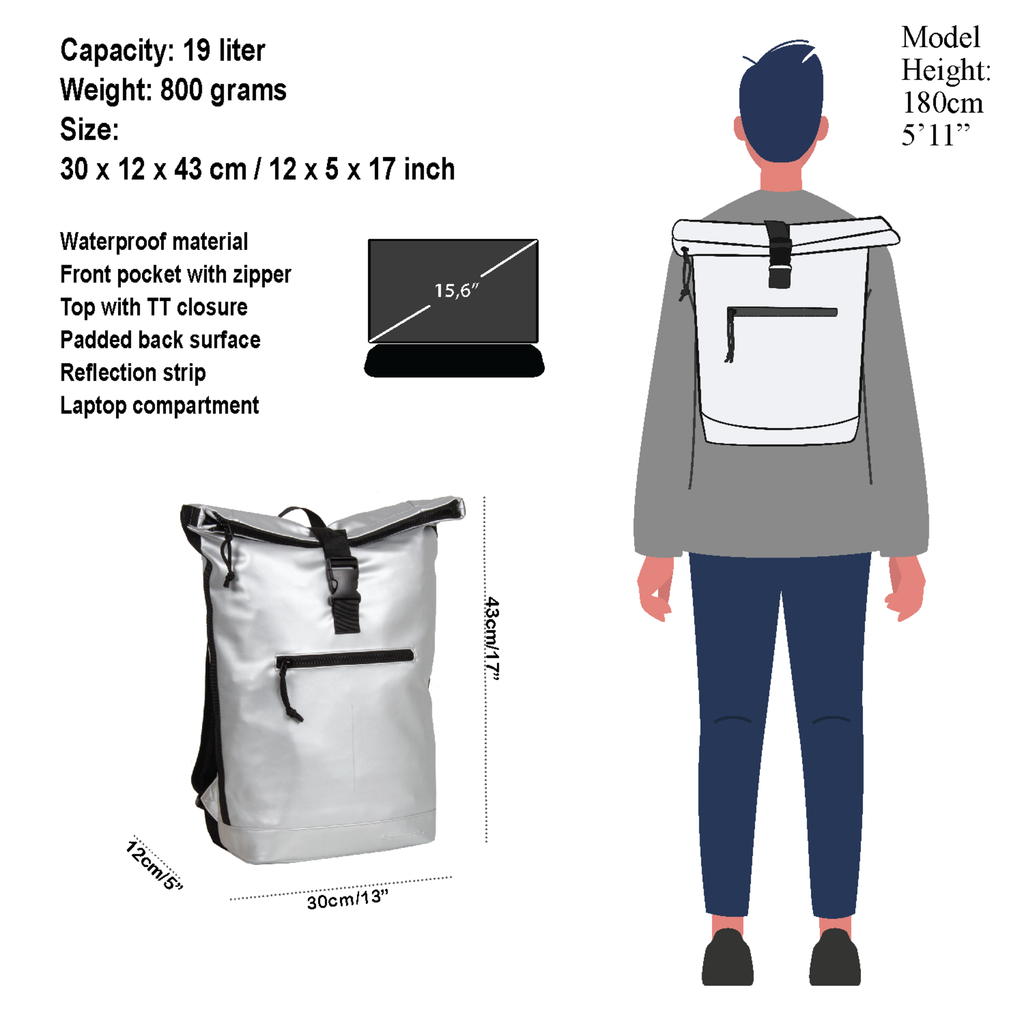 New Rebels - Rucksack Mart New York, Metallic Silber