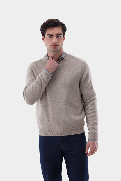 Van Laack - Rundhalspullover Sindo, Beige