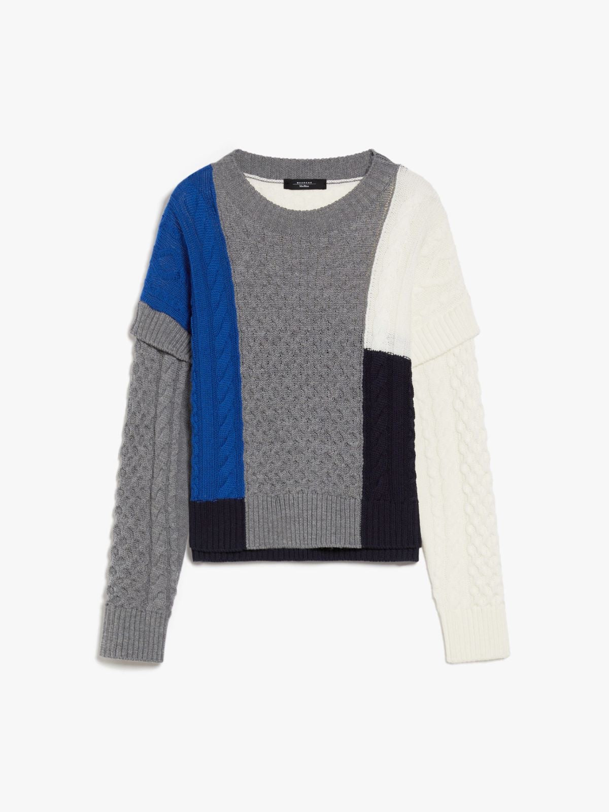 Weekend MaxMara - Patchwork-Pullover aus Wolle, Grau