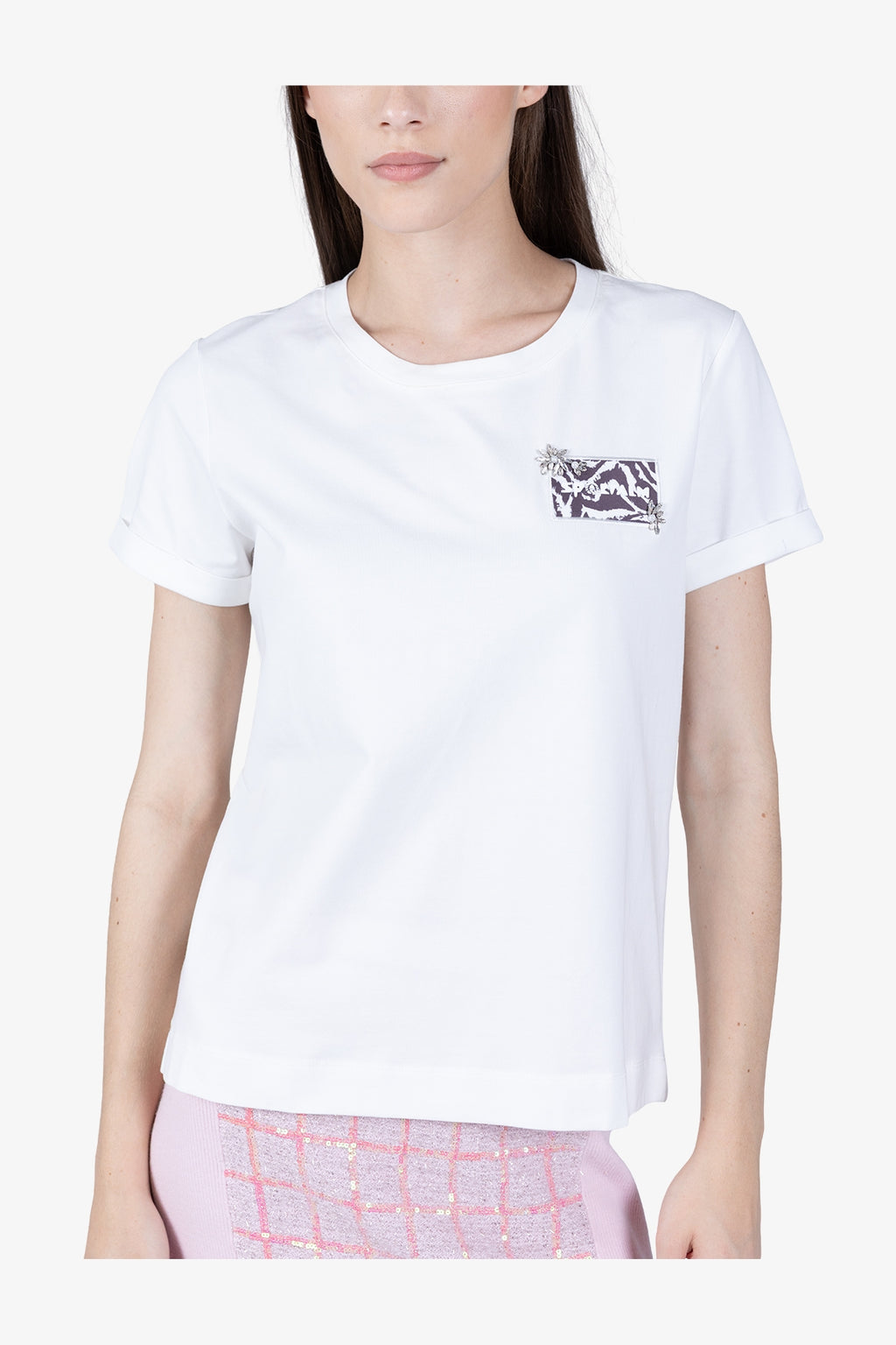 Lässiges T-Shirt mit bedrucktem Badge