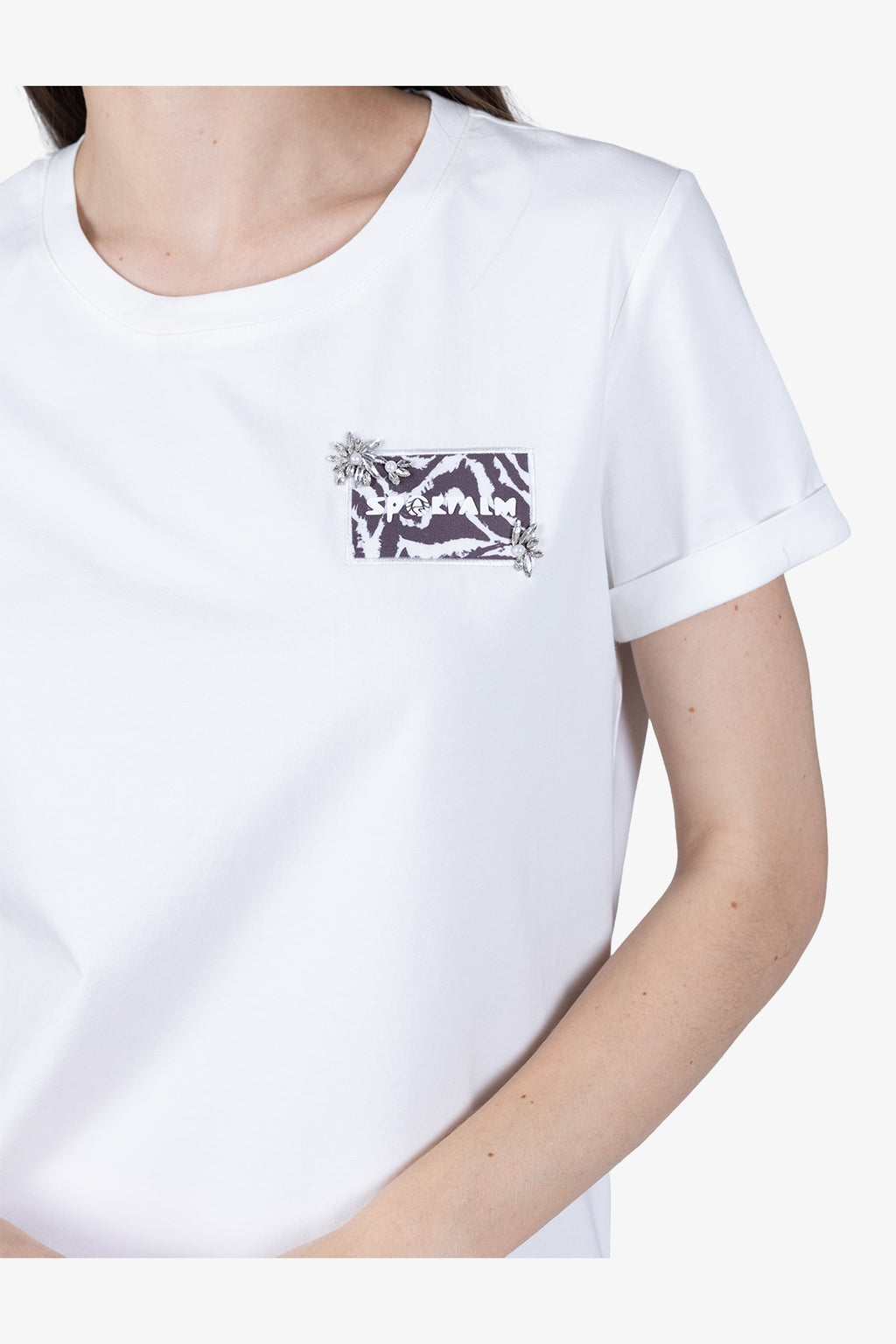 Lässiges T-Shirt mit bedrucktem Badge