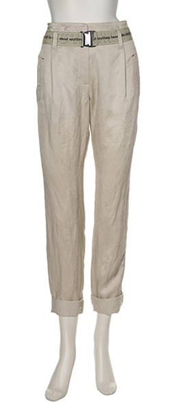 Beate Heymann - Hose Trousers roll up Linen Kitt, Beige