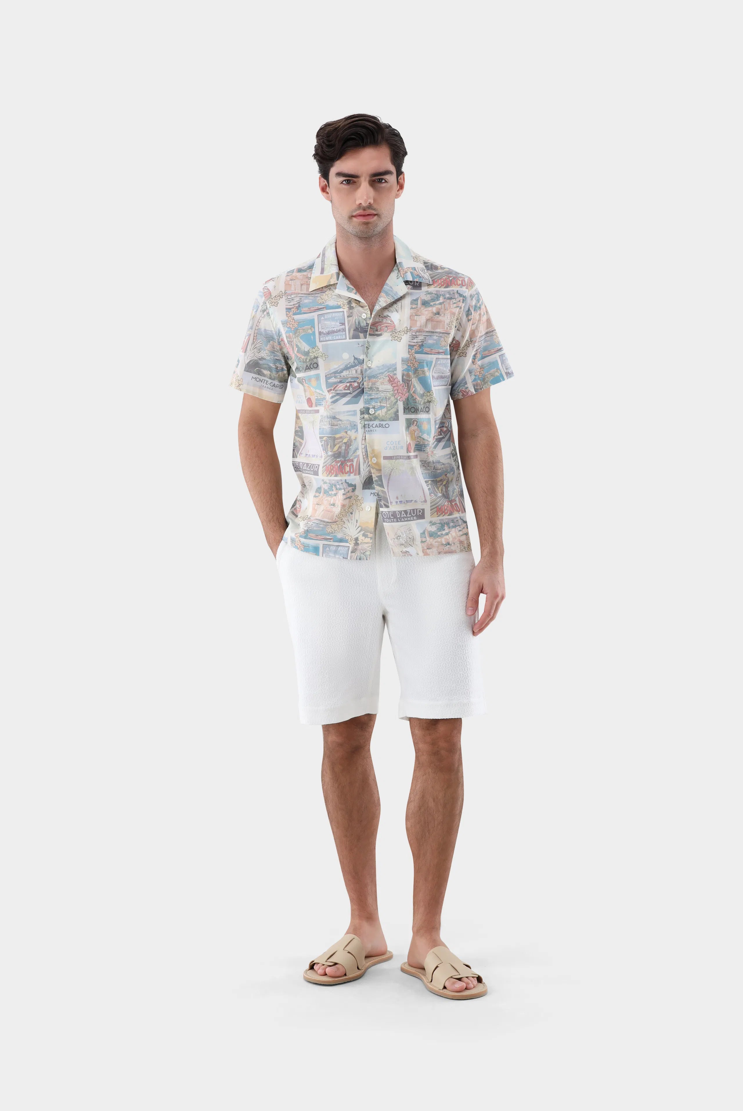 Kurzarmhemd - mit Postkarten-Druck