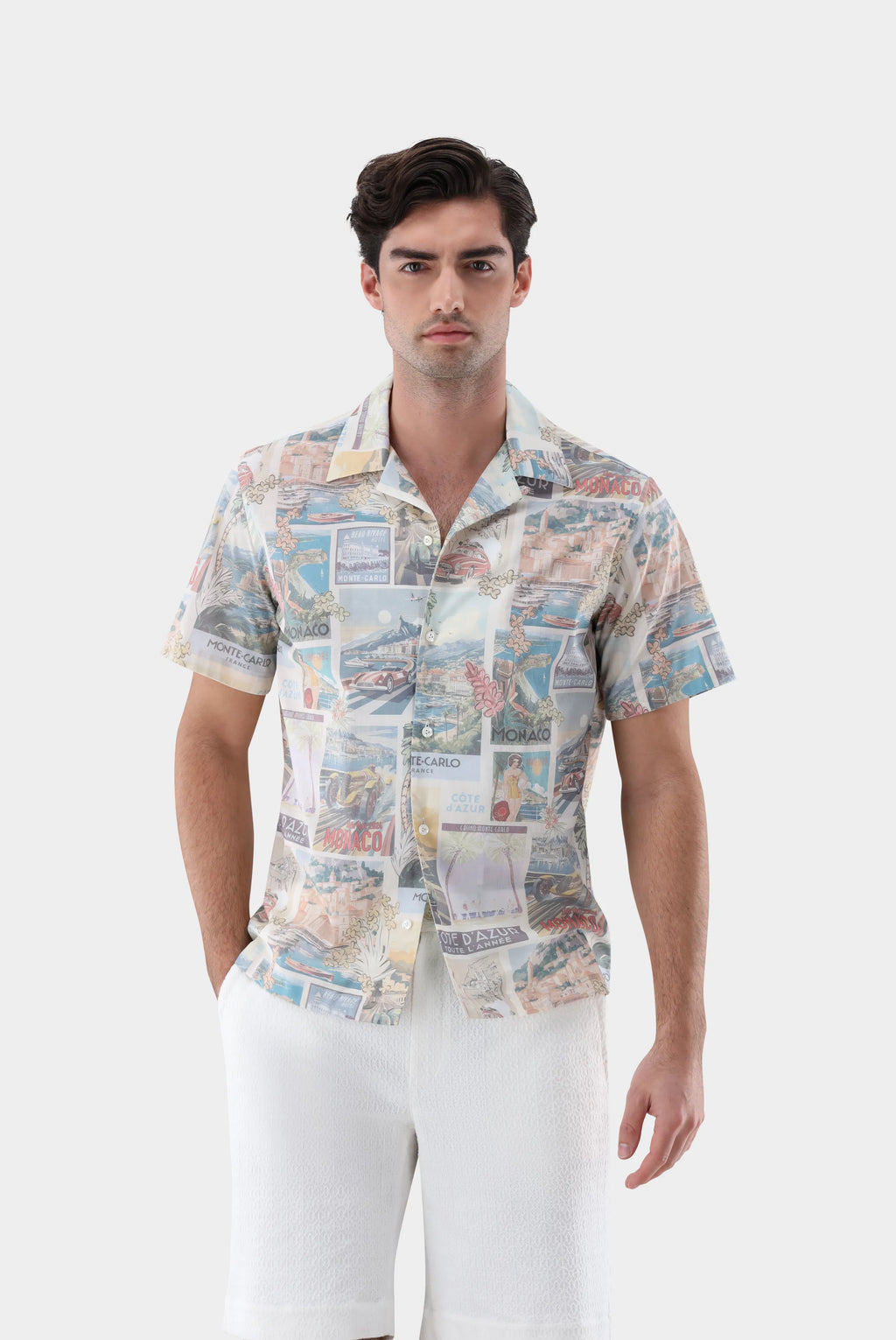 Kurzarmhemd - mit Postkarten-Druck
