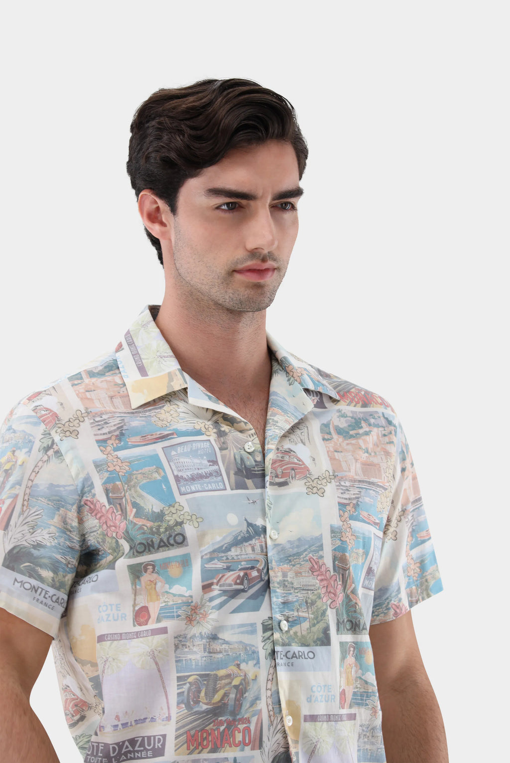 Kurzarmhemd - mit Postkarten-Druck