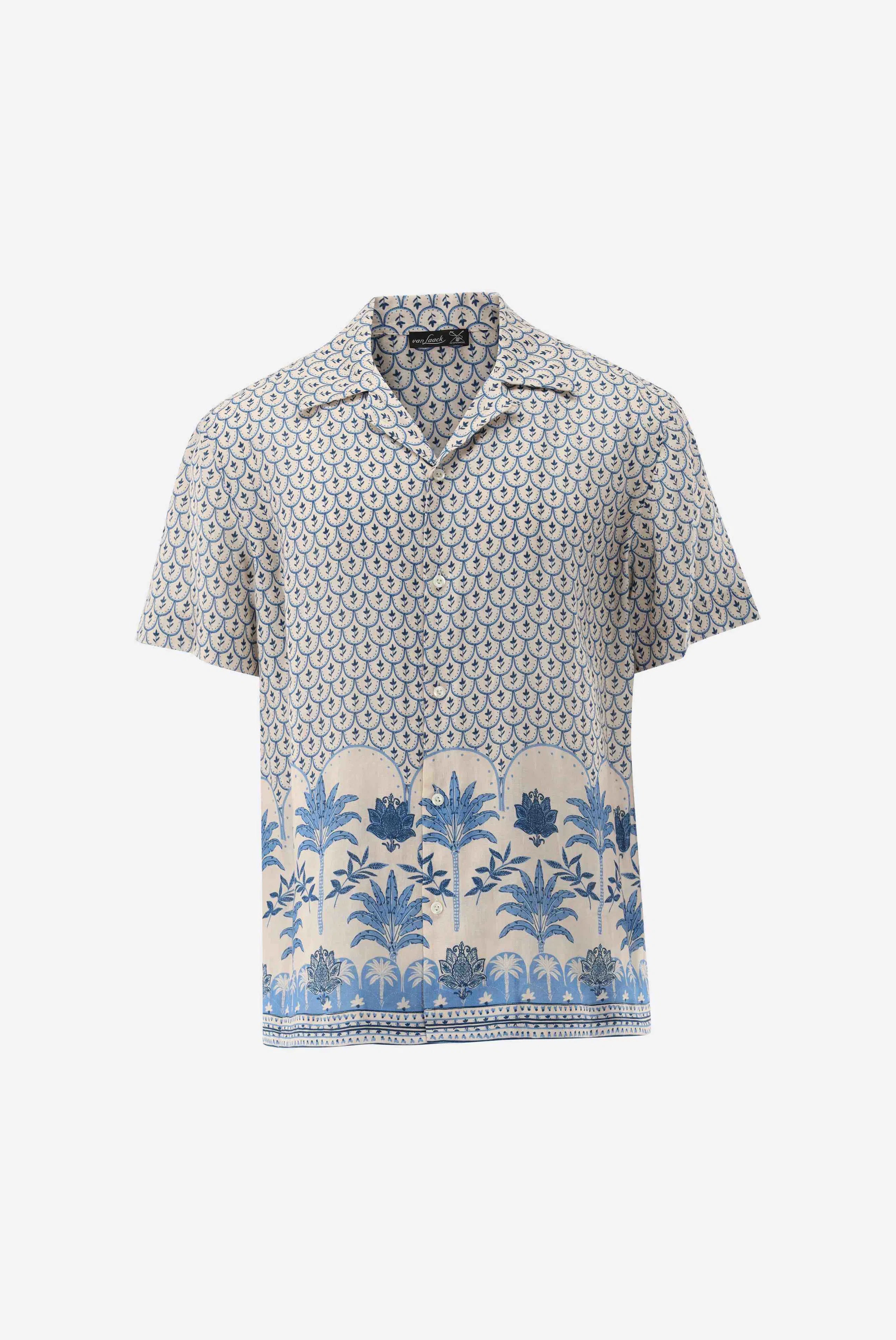 Kurzarmhemd -  kastenförmig mit Palmen-Druck