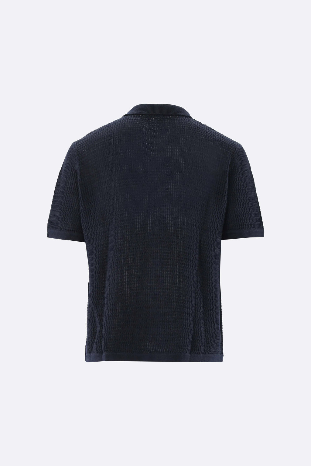 Häkel-Strickhemd mit Kurzarm aus Kaschmir und Baumwolle