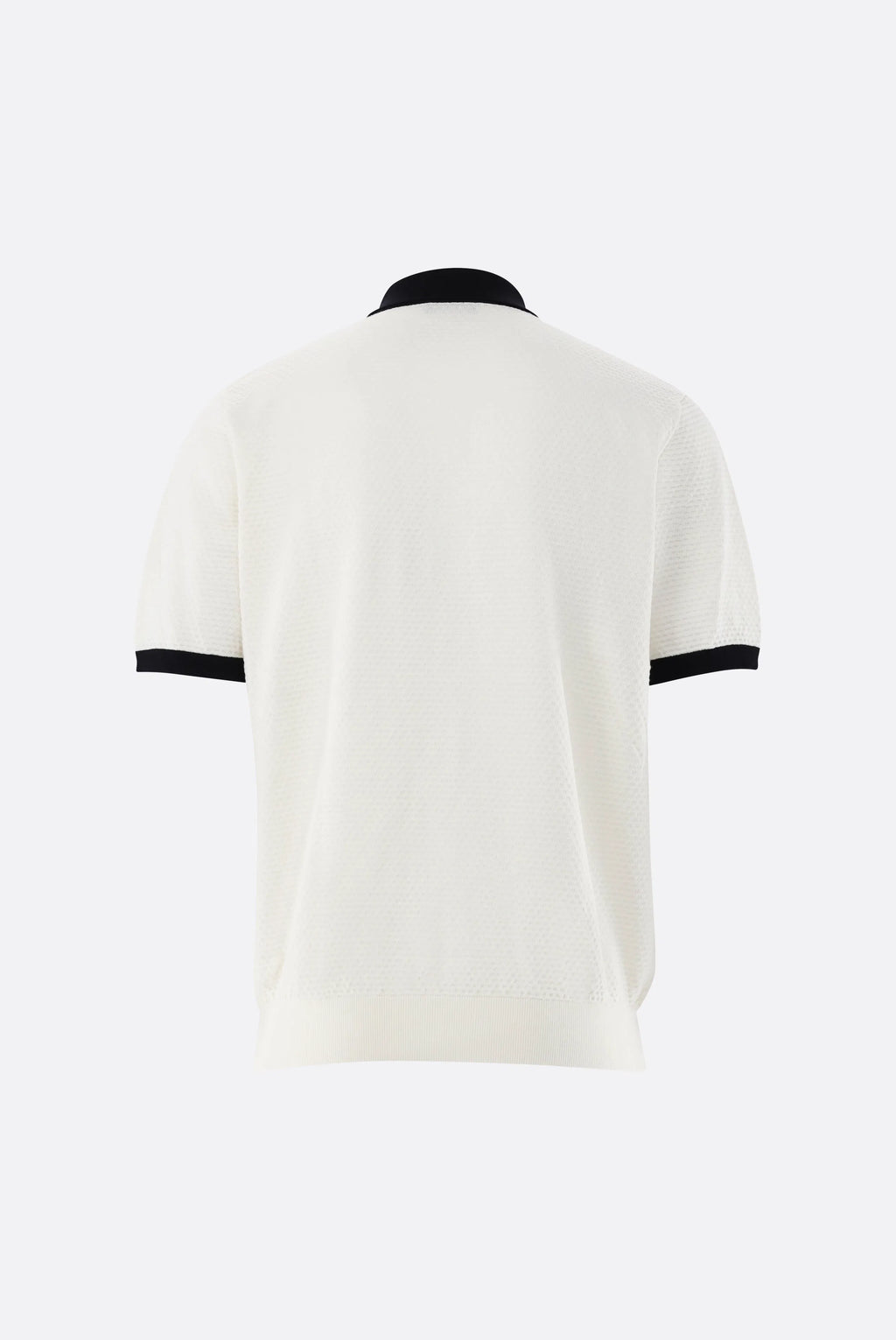 Strick Poloshirt - mit Kontraskragen und Struktur