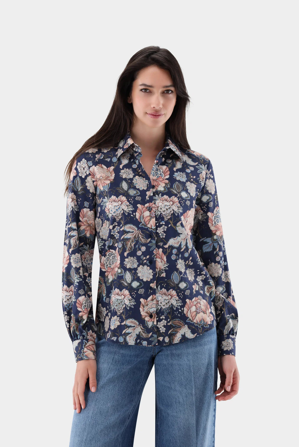 Hemdbluse mit Blumenprint