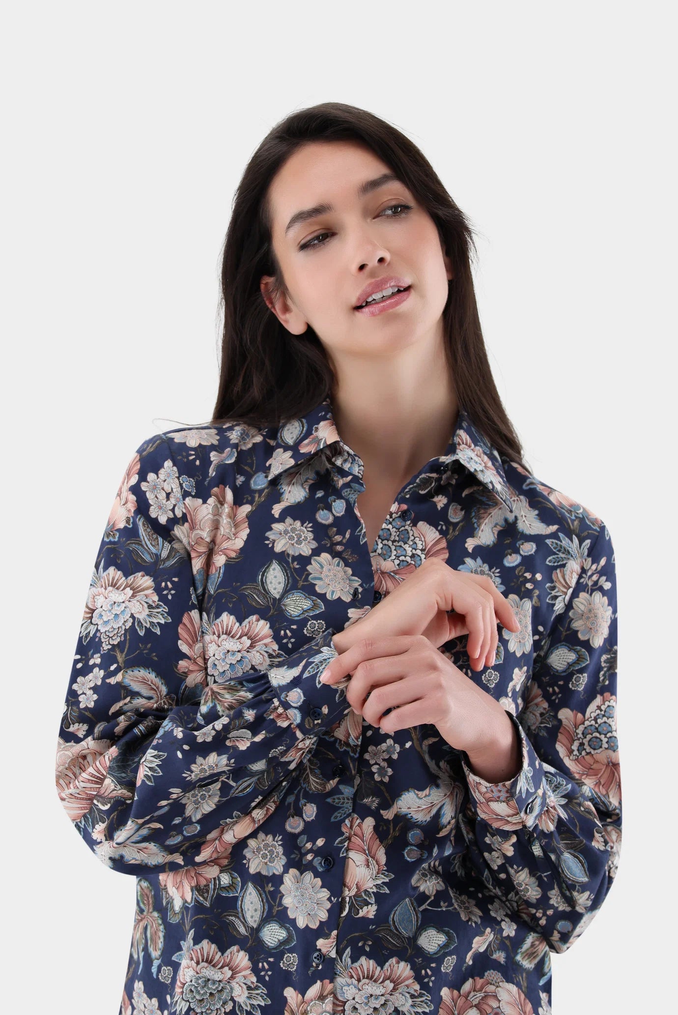 Hemdbluse mit Blumenprint