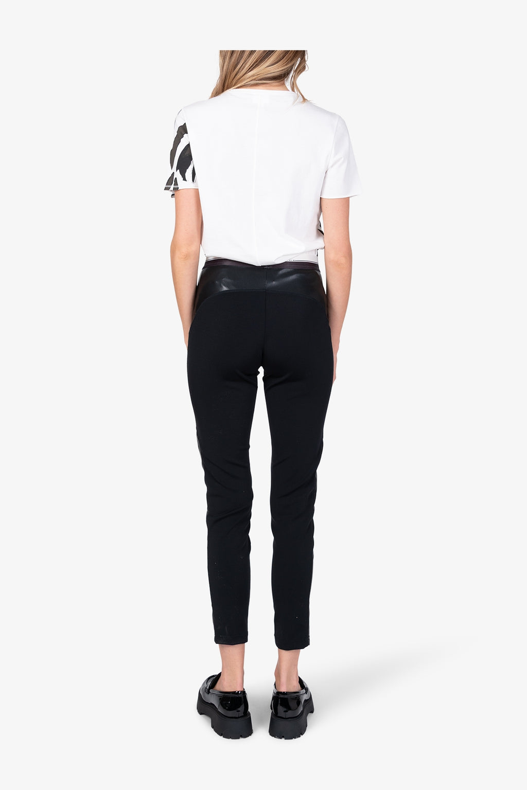 Leggings mit Kunstleder-Einsätzen