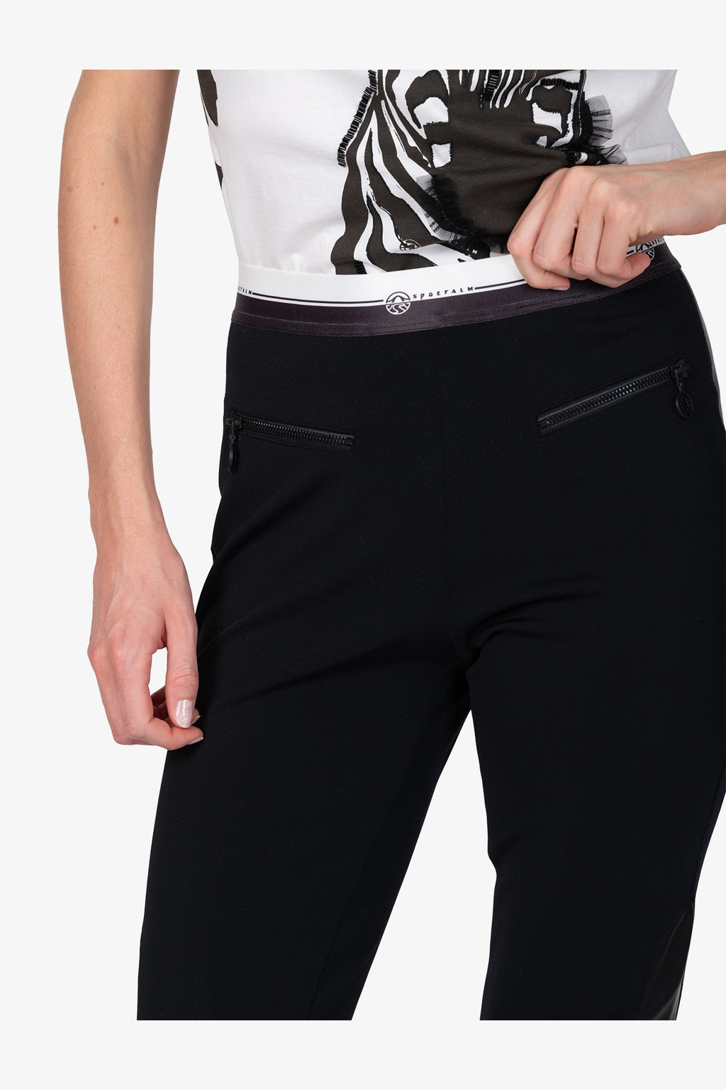 Leggings mit Kunstleder-Einsätzen