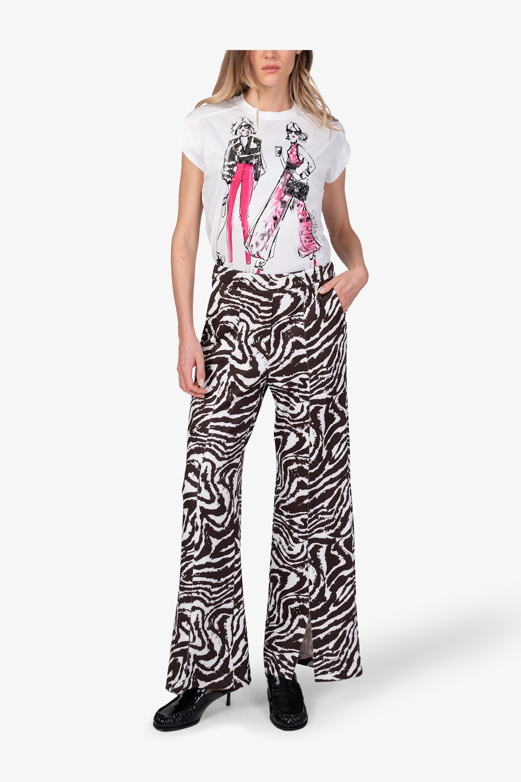 Edle Baumwoll-Hose im Zebra-Dessin