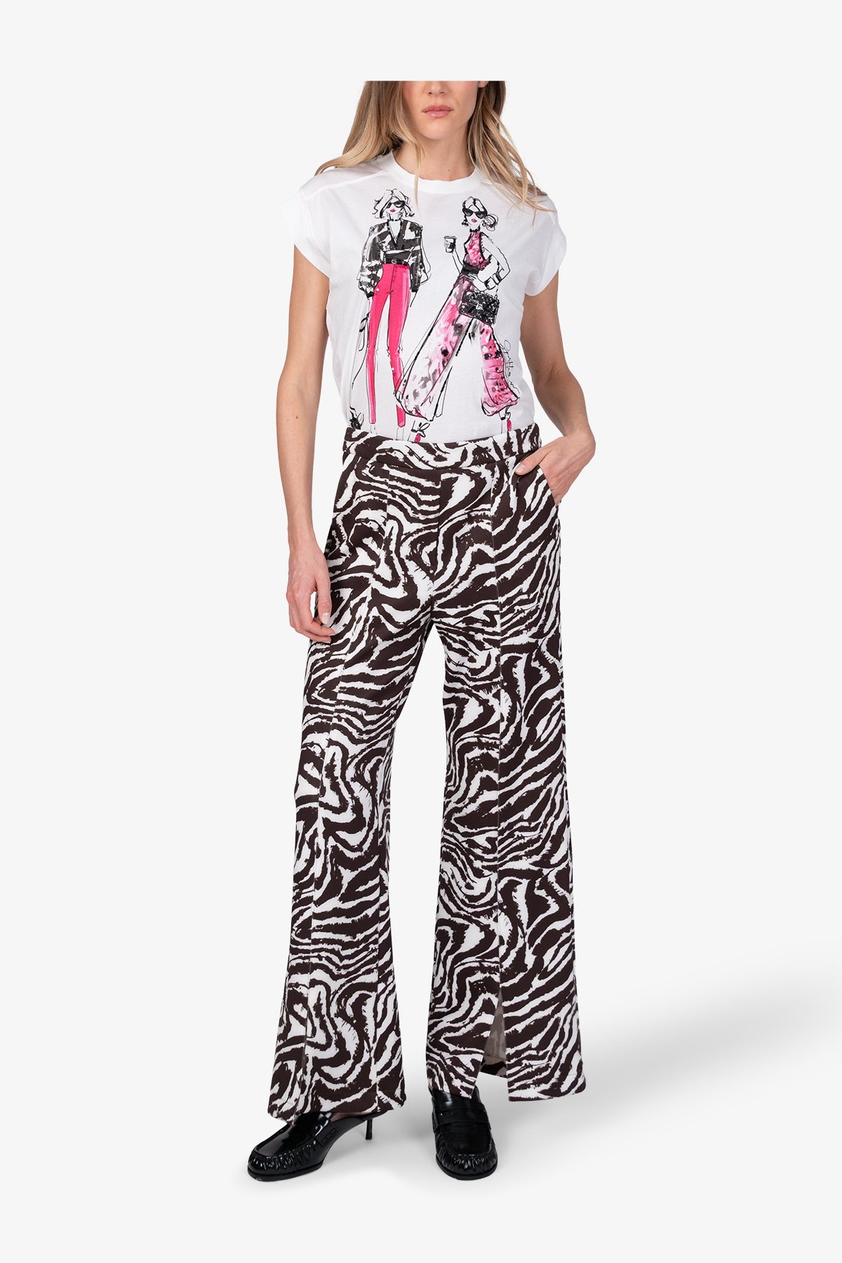 Edle Baumwoll-Hose im Zebra-Dessin