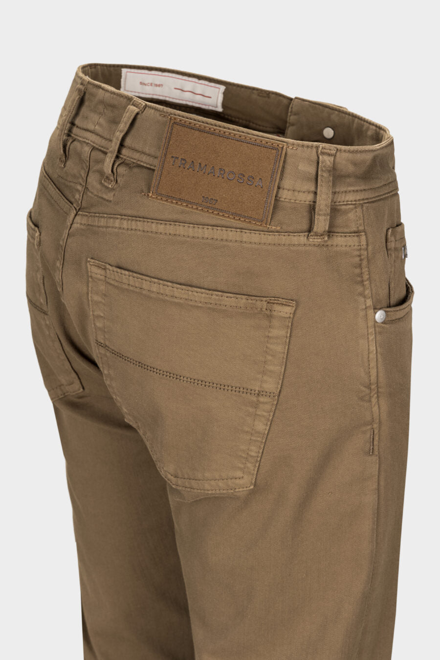 Tramarossa  JEANS 5 POCKETS COLOURED MICHELANGELO REGULAR GABARDINE RELAX TOBACCO
