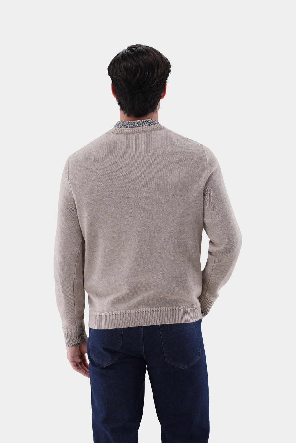 Van Laack - Rundhalspullover Sindo, Beige