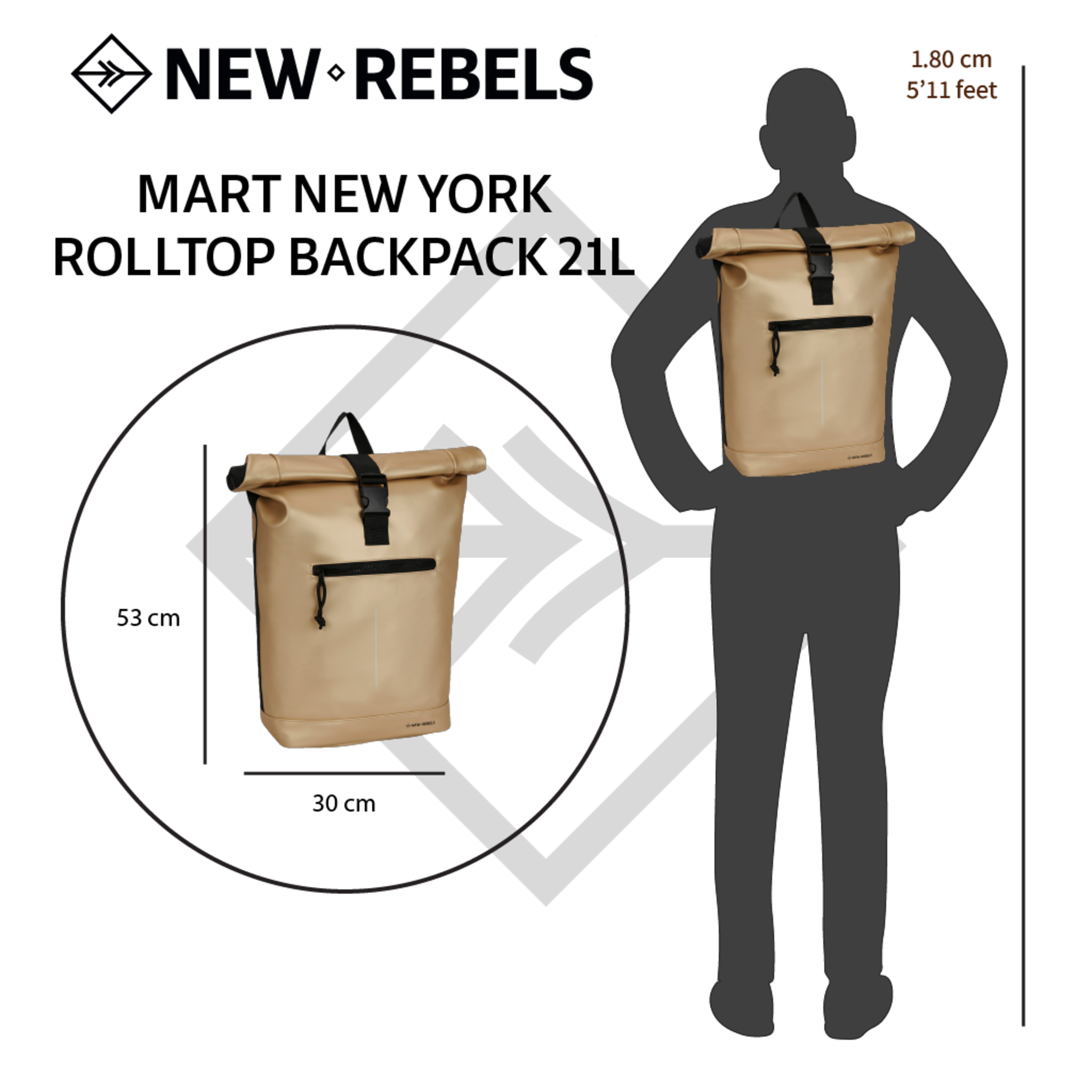 New Rebels - Rucksack Mart New York, Metallic Gold